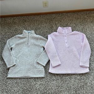 Two Sherpa Pullovers - Tan and Pink size Women’s M
